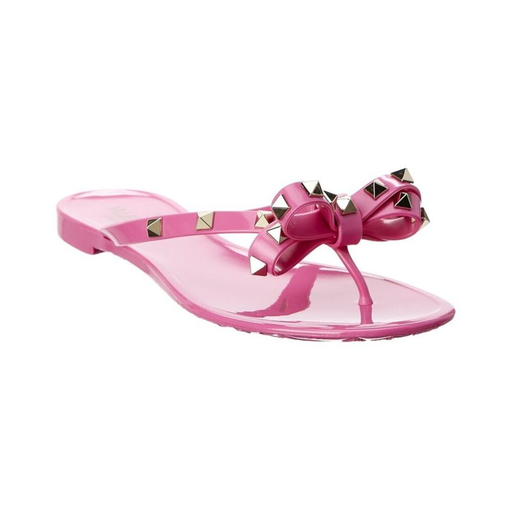 Valentino Rockstud Rubber Flip Flop, Pink